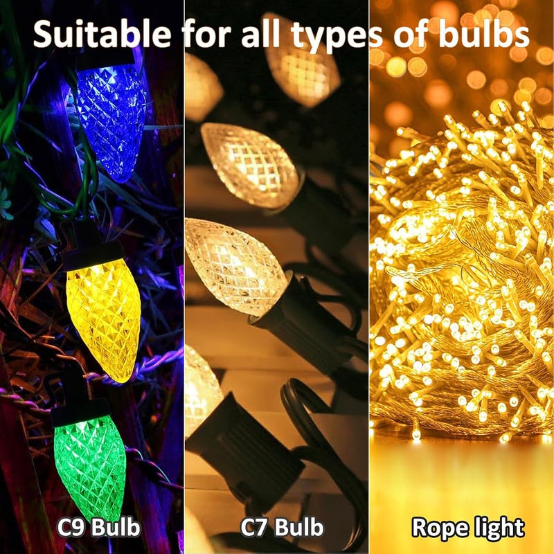 Wenfan 12 Inch Upgraded Metal Christmas Light Stakes 40 Pcs Christmas Yard Lights Stakes Universal Lawn Holiday Light Stake for C7 C9 String Lights Ground Stakes for Xmas Lights on Garden Driveway Pathway - Image 3